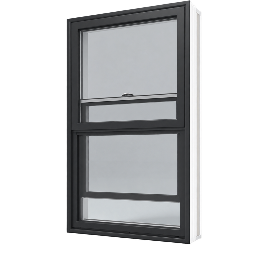 Charcoal uPVC Single-Hung Window