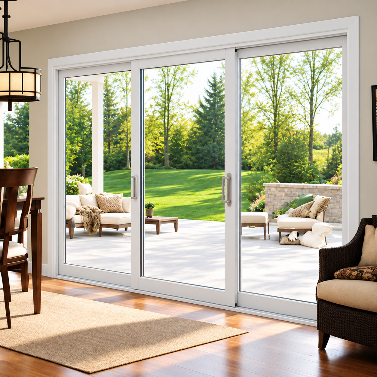 Contemporary White Vinyl Patio Doors