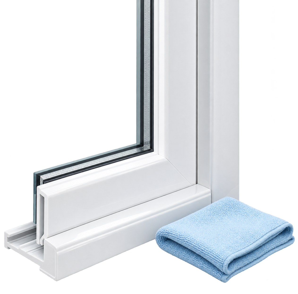 Glossy White Patio Door Corner with Cloth-17