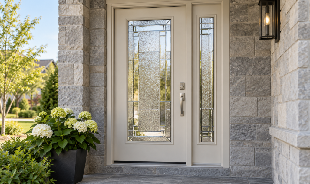 Ivory Geometric Glass Entryway