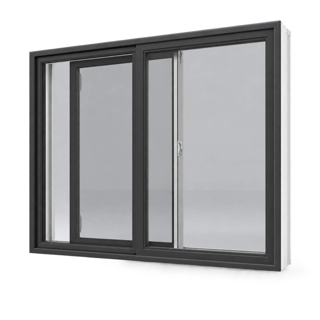 Refined Charcoal Single-Slider Window