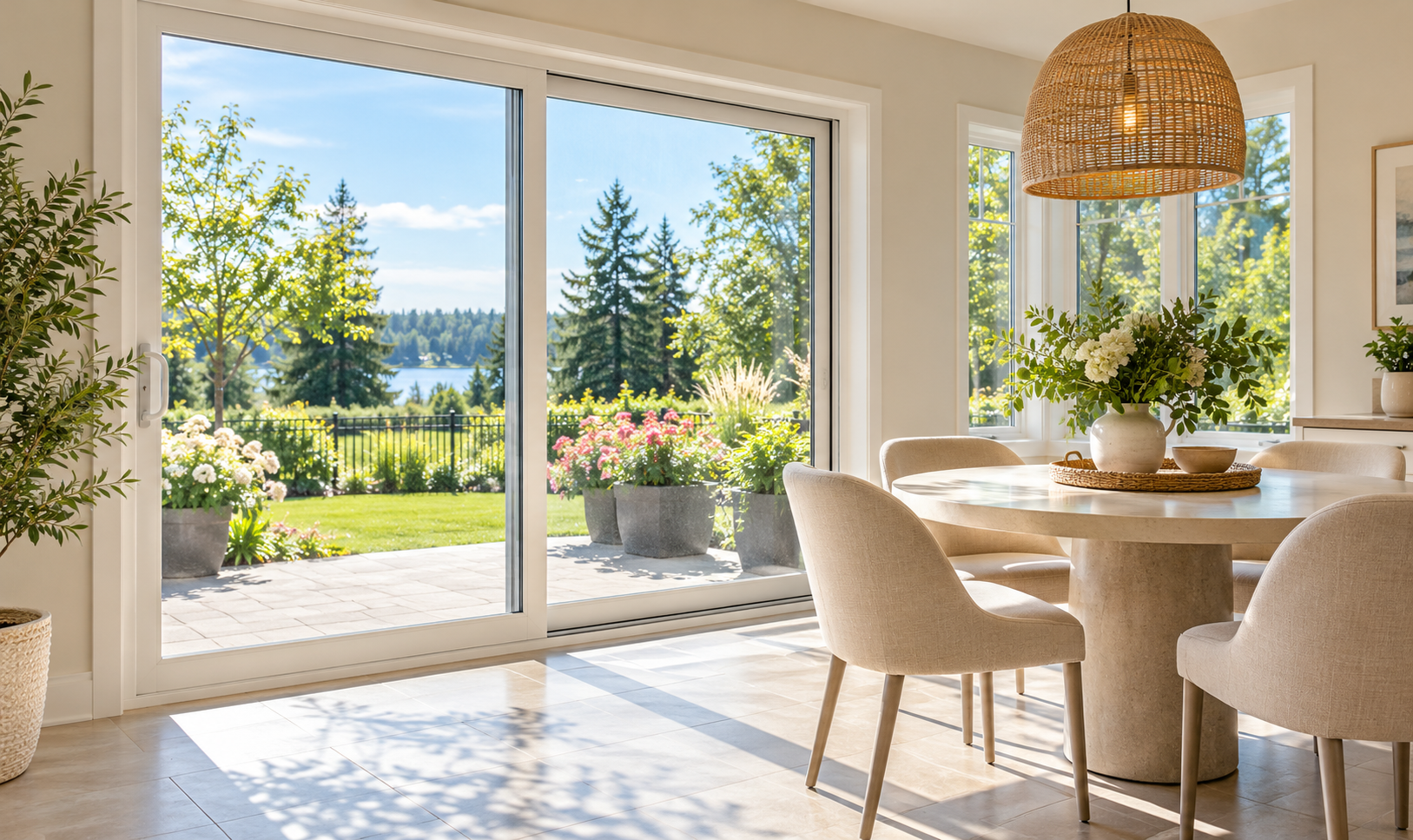Sunlit nook with white sliding doors-1