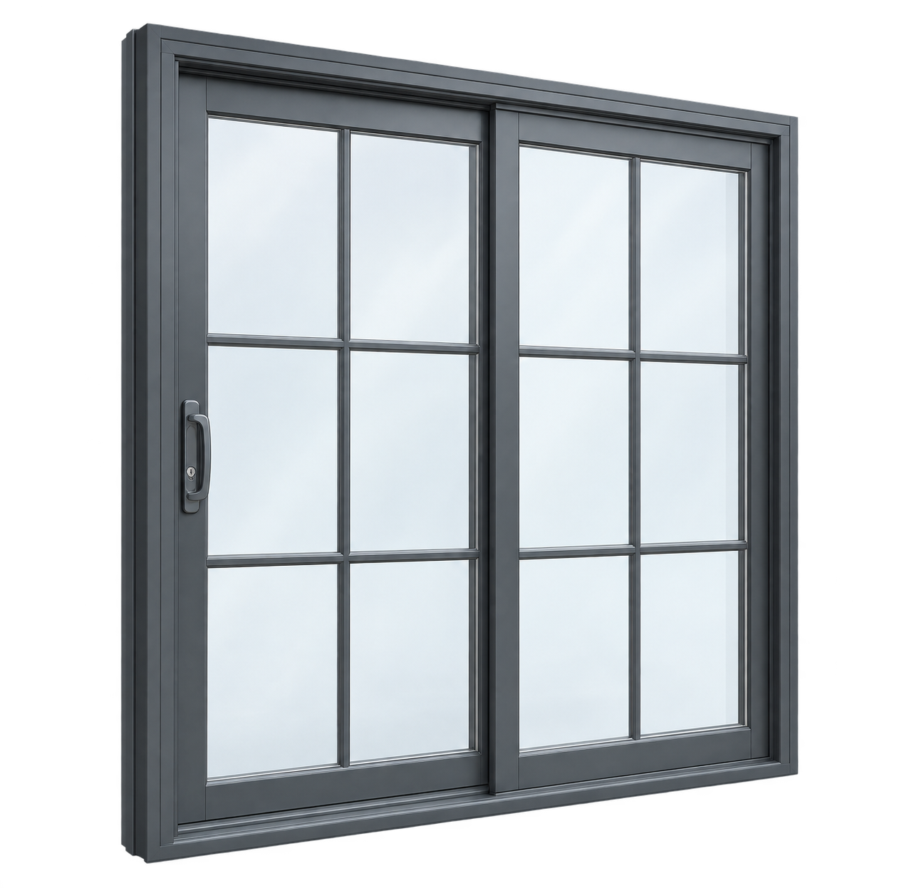 Two-panel steel-grey sliding patio door-21